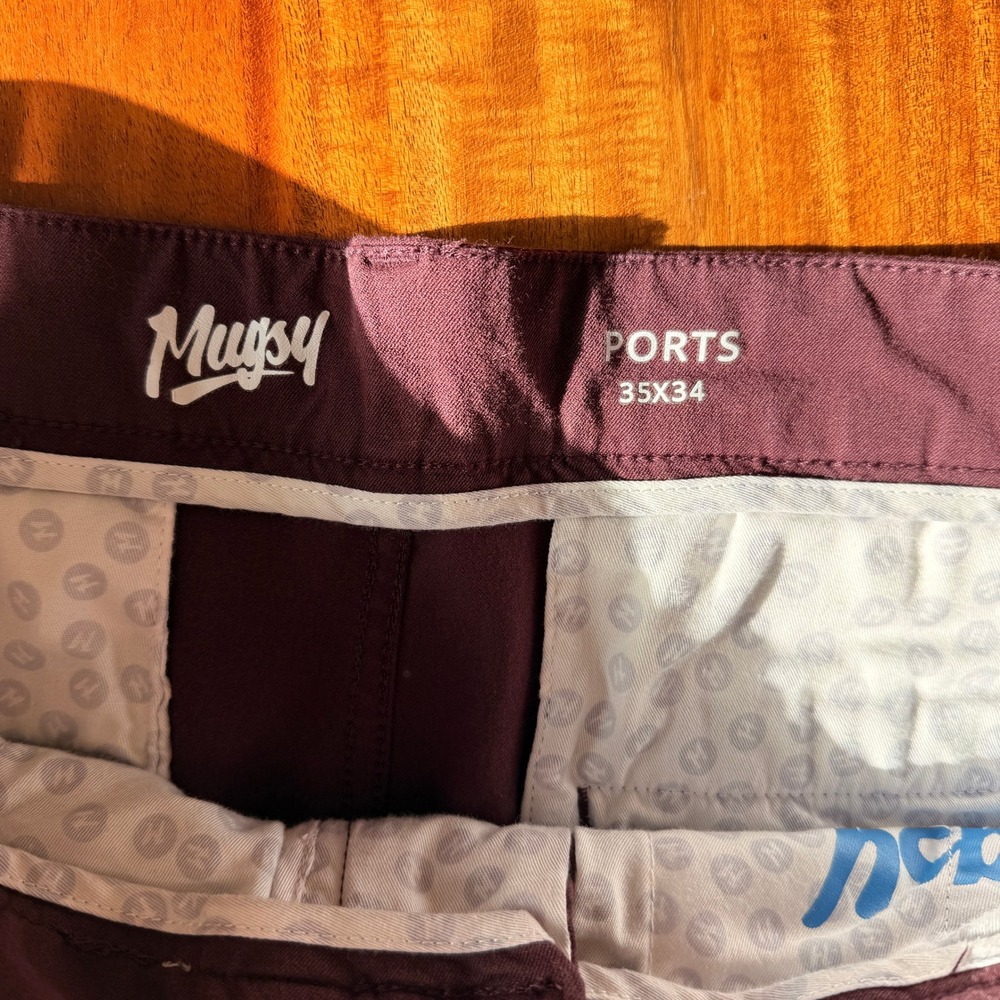 Mugsy Men's Maroon "Ports" Dress Pants  Size 35x34 - Picture 4 of 4